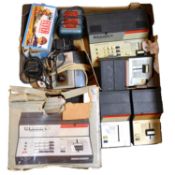 Eight model railway control units,