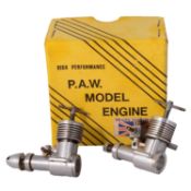 Two PAW 100 diesel model aero engines,