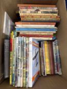 Two boxes of Aero Modeller Annuals, and associated books and literature