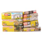 BRAWA HO gauge cable car sets, and a part Formo OO gauge electric train set