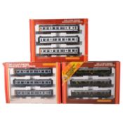 Three Hornby OO gauge three car diesel packs,