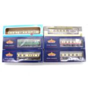 Six Bachmann, Airfix and Wrenn OO gauge coaches