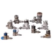 Three O.S. Max model aero engines, and others,