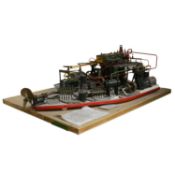 A scale model of a complete ship's engine room, driven by a maritime triple expansion engine