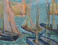 § Alexander B Beattie (Scottish, active 1923-1937) Fishing boats in a harbour