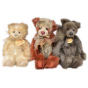 Box of modern teddy bears, various, including Charlie Bear