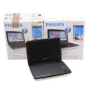 Two Philips Portable DVD players, boxed