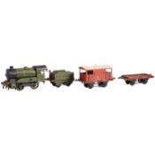 Hornby O gauge locomotive and tender, rolling stock, track, etc