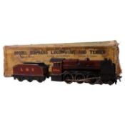 Bassett-Lowke O gauge model railway live steam locomotive and tender, 