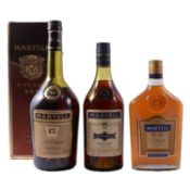 Nine bottles of assorted spirits - Cognac, Whisky, Rum