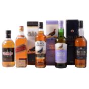 Five assorted bottles of blended whisky