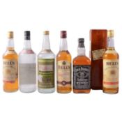 Four bottles of whisky and two bottles of 1980s Russian vodka