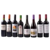 Eight bottles of New World red table wines