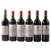 Six bottles of French red wine