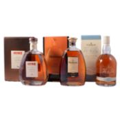 Three bottles of assorted fine Cognac