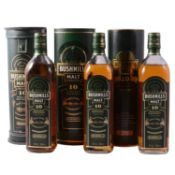 Bushmills, 10 year old, single Irish malt whiskey Three bottlings