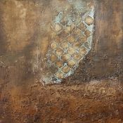 Antica - par Nadine Pinsmaille Œuvre abstraite aux riches textures, ce tableau mêle tons terreux