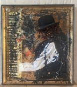 Drunck Clown - par Maxime Strebelle, Le Baron. Peinture contemporaine, 100 × 100 cm. "Peinture sur