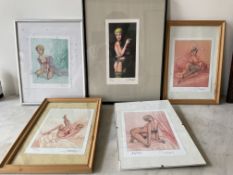 Lot de 5 estampes érotiques – Jessica Blandy, par Renaud (Jean-Claude Renaud) Série de cinq