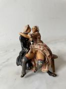 Bronze de Vienne, scène érotique représentant un couple en plein préliminaire. Sujet en bronze
