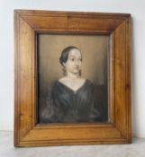 Portrait of Marie Ginet, 1841 (attributed), Pastel on paper Pastel and white chalk portrait on