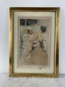 Allan Österlind (1855–1938) – Flamenco Colour etching on wove paper. Intimate scene of two young