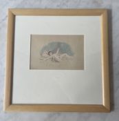 Drawing of a nude woman dreaming of a cherub's penis. Anonymous drawing of a nude woman dreaming