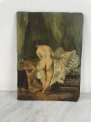 Émile Charles Julien de La Rochenoire (1836-1894) - Le Couché - Oil on panel Intimate scene