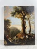 17th Century Italian School - Tobias and the Angel Charming painting from the 17th century Italian