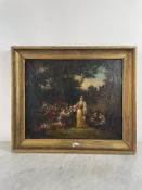 Frédéric Borgella - Gypsy Scene Oil on canvas depicting a scene from gypsy life, signed Frédéric