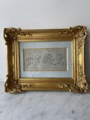 17th/18th century school, Rococo ink drawings depicting a lively scene of putti pulling a small