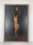 Crucifixion - European School - 18th century - Oil on canvas Scene of the Crucifixion of Christ,