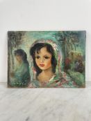 Anna de Banguy - Portrait of a Young Bohemian - Oil on Hardboard Expressive portrait of a young