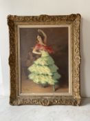 Rene Pean (1875-1955) - Flamenco Dancer Oil on canvas depicting a Spanish dancer wearing a white