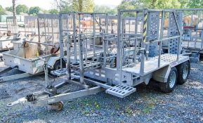 Indespension 10ft x 6ft tandem axle plant trailer S/N: 140613 c/w excavator docking system GPH72360