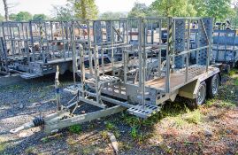 Indespension 10ft x 6ft tandem axle plant trailer S/N: 139782 c/w excavator docking system GPH73341