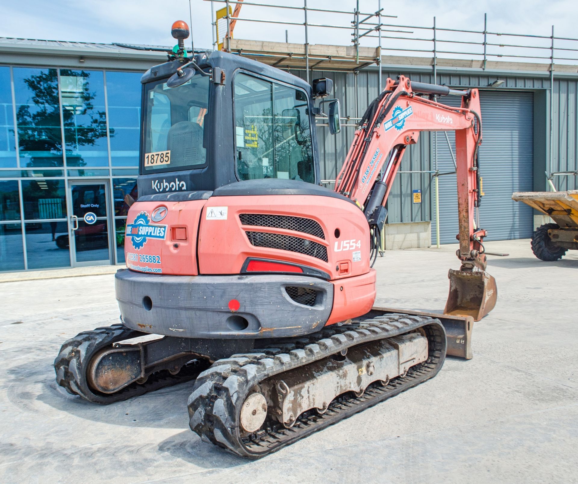 Kubota U55-4 5.5 tonne rubber tracked excavator Year: 2014 S/N: 52375 Recorded Hours: 3768 blade, - Image 7 of 28
