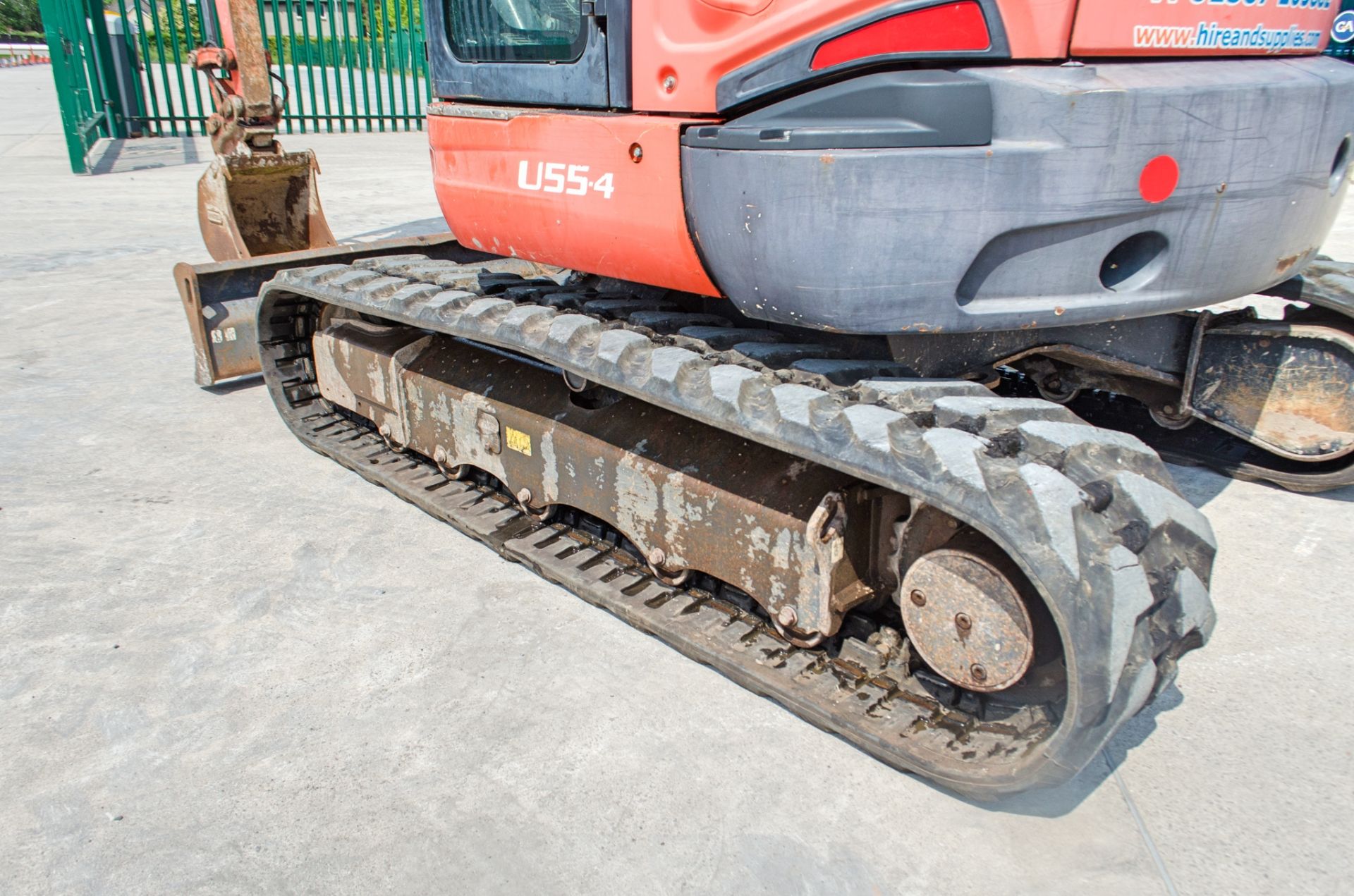 Kubota U55-4 5.5 tonne rubber tracked excavator Year: 2014 S/N: 52375 Recorded Hours: 3768 blade, - Image 12 of 28