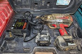 Max RB398 14.4v cordless rebar tier c/w 2 - batteries, charger and carry case
