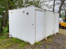 16ft x 9ft steel anti-vandal jack leg toilet site unit Comprising of: Gents toilet (3 - cubicles,