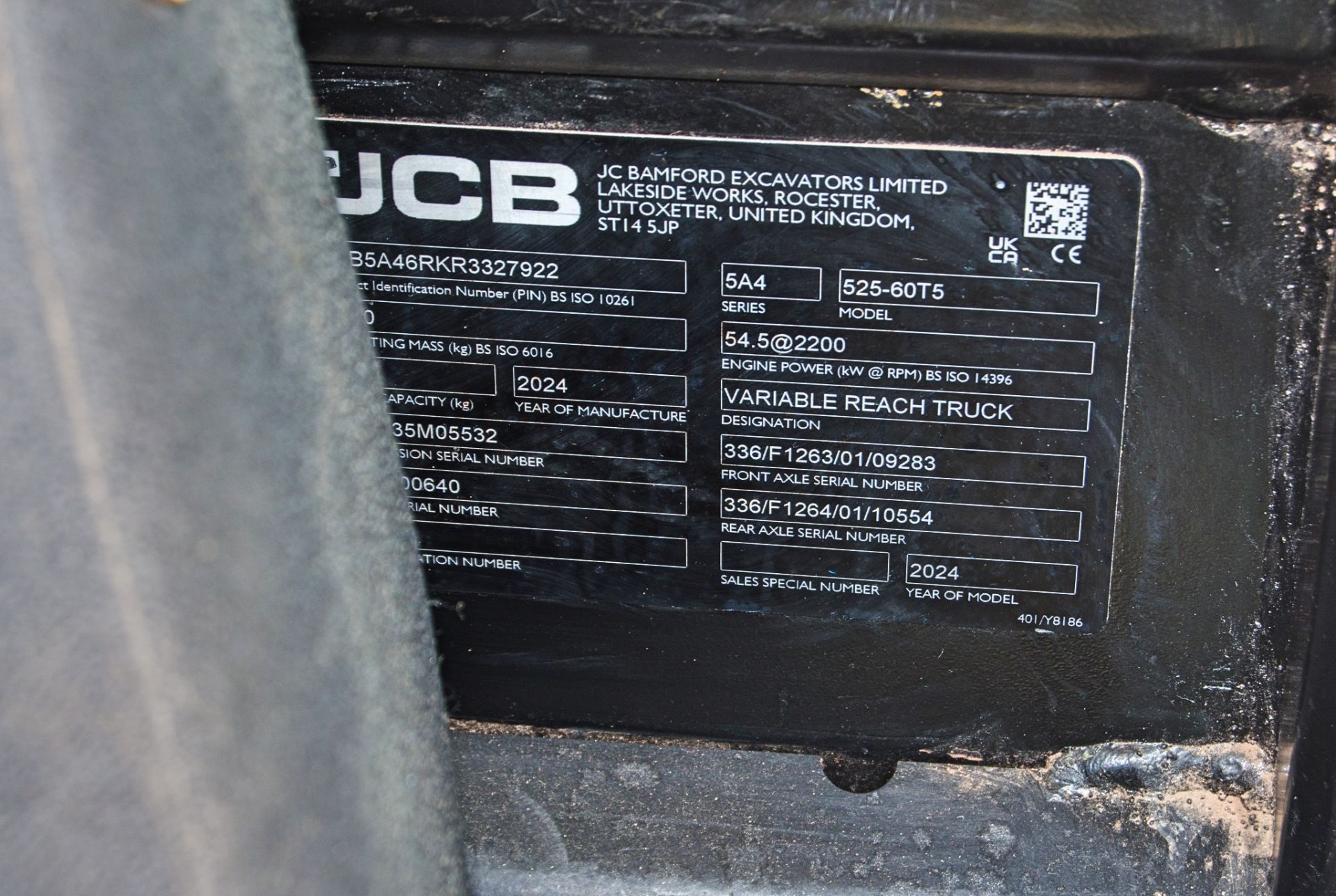 JCB 525-60 Hi-Viz Stage V 6 metre telescopic handler Year: 2024 S/N: 3327922 Recorded Hours: 1153 - Image 26 of 26