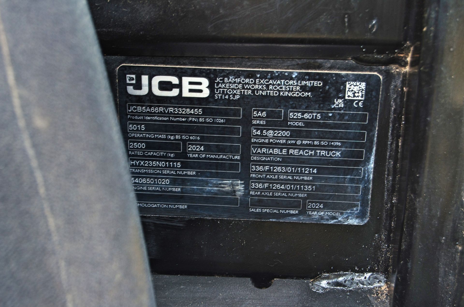 JCB 525-60 Hi-Viz Stage V 6 metre telescopic handler Year: 2024 S/N: 3328455 Recorded Hours: 920 c/w - Image 26 of 26