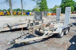 Indespension 9ft x 4ft tandem axle plant trailer S/N: 128170 c/w Digadoc excavatror locking system