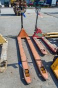 Hand hydraulic long reach pallet truck CH19038