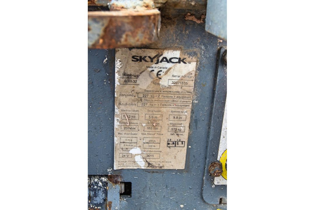 Skyjack SJIII 3219 battery electric scissor lift access platform Year: 2015 S/N: 22071835 HYP377 - Image 7 of 7