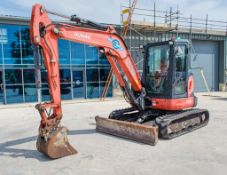Kubota U55-4 5.5 tonne rubber tracked excavator Year: 2014 S/N: 52375 Recorded Hours: 3768 blade,