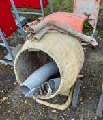 Belle Minimix 150 petrol driven cement mixer c/w stand ** Pull cord assembly missing ** 10033711