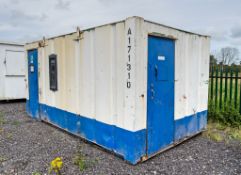 16ft x 9ft steel anti-vandal toilet/office site unit ** No keys but open ** A171310