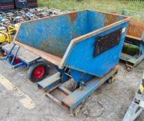 Conquip steel narrow tipping skip