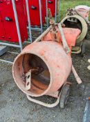 Belle Minimix 150 petrol driven cement mixer c/w stand ** Pull cord assembly missing ** 2001BEL004